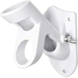 (White)Adjustable Flag Pole Bracket Aluminum Flag Pole Holder Base with Two Positions for 1