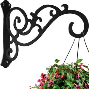 ALWAYSH 1 Pcs Wrought Iron Metal Hanging Basket Brackets, Wall Mounted Plant Hook, Garden Basket Holder, for Flower Pot Bird Feeder Wind Chimes Lanterns