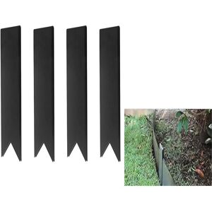 Metal Edging - 4 Pcs Solid Garden Fence Landscape Edging Stakes Metal Edging for Landscaping, Steel Connector Clips for Lawn, Garden - Alwaysh