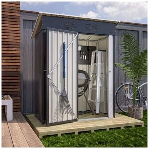 Birchtree - Metal Garden Shed Pent Roof 3X5FT Anthracite