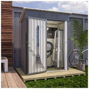 Birchtree - Metal Garden Shed Pent Roof 3X5FT Grey