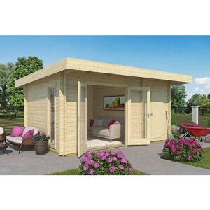 Lasita Maja - Chameleon 44-Log Cabin, Wooden Garden Room, Timber Summerhouse, Home Office - L510 x W410 x H233.7 cm
