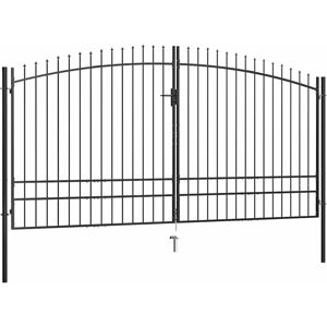 Double Door Fence Gate with Spear Top 400x248 cm vidaXL