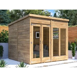 Dunster House Ltd. - Dunster House Summerhouse 2.4m x 2.4m (8' x 8') Pent Roof, Fully Pressure, RagePanda Modular