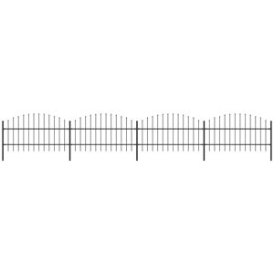 Bonnevie - Garden Fence,Outdoor fence with Spear Top Steel (0.75-1)x6.8 m Black VSVS470789