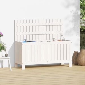 BONNEVIE Garden Storage Box,Garden shed,Tool shed White 108x42.5x54 cm Solid Wood Pine CFW63583