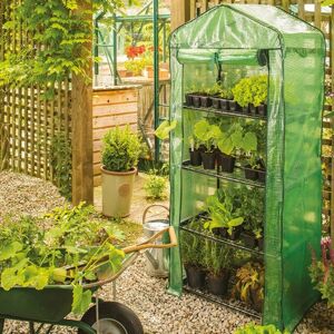 Grow It - Gardman 08743 4 Tier Mini Compact Growhouse Garden Greenhouse With Cover