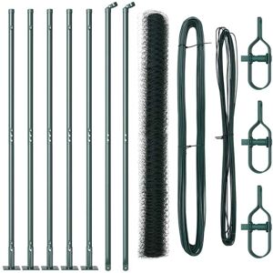 Fence with Posts Green 1.4 x 10 m PVC-coated steel Vidaxl