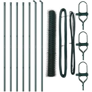 Fence with Posts Green 1.4 x 10 m PVC-coated steel Vidaxl