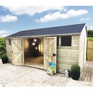 Marlborough - install included 10 x 14 reverse Pressure Treated t&g Apex Wooden Workshop / Garden Shed (10' x 14' / 10ft x 14ft) (10x14)