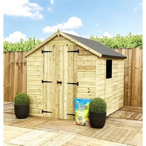 Marlborough - install included - 6 x 4 Pressure Treated t&g Double Door Apex Garden Shed - 1 Window (6' x 4') / (6ft x 4ft) (6x4)