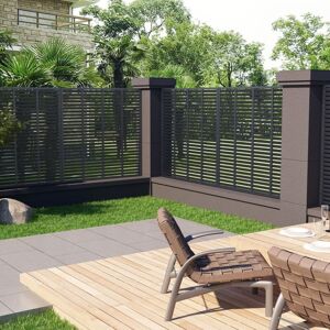 Bonnevie - Louver Fence,Garden Barrier wpc 180x180 cm Grey VSVS180052