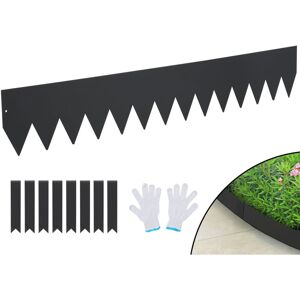 Steel Landscape Edging, 6-Pack 40' l x 6' h Strips, Hammer-in Border with 8 Clips, Bendable for Yard, Garden, Lawn - Mophorn