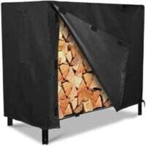 Tonchean - Outdoor Log Shed and Log Rack Waterproof Cover for Outdoor Firewood - 244 x 61 x107cm - Black