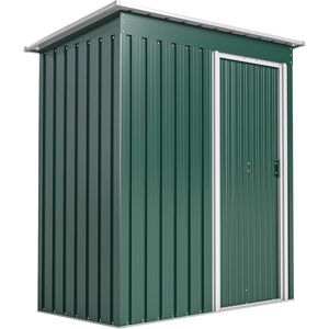Outsunny - 5 x 3ft Garden Storage Shed Sliding Door Sloped Roof Tool Green