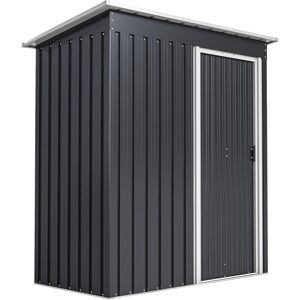 Outsunny - 5 x 3ft Garden Storage Shed Sliding Door Sloped Roof Tool Black