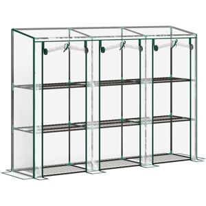 Outsunny - 3 Tier Lean-to Mini Greenhouse with Plastic Cover, Clear