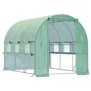 Outsunny - 3 x 2 x 2m Walk In Tunnel Greenhouse, Polytunnel Tent Green