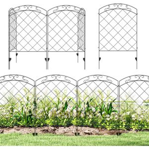 Outsunny - 4PCs Decorative Garden Fencing 43in x 11.4ft Steel Border Edging Swirls