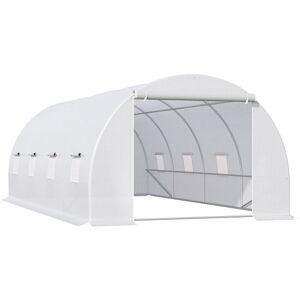 Outsunny - 6 x 3 x 2 m Polytunnel Greenhouse w/ Zippered Door and 8 Windows