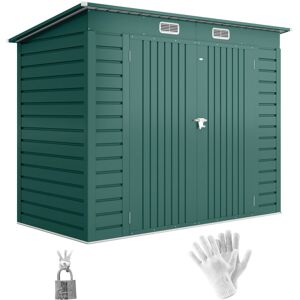 Outsunny - 8 x 4FT Metal Garden Storage Shed with Double Doors and 2 Vents Green