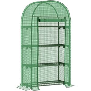 Outsunny - Mini Greenhouse, Portable Green House with 4-tier Shelves, 80 x 49 x 160cm Green