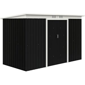 Outsunny - 9 x 4FT Outdoor Metal Frame Garden Storage Shed w/ 2 Door Dark Grey