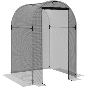 Outsunny Fruit Cage, Plant Protection Tent, Black 1.2 x 1.2 x 1.9m