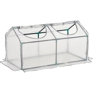 Outsunny - Mini Greenhouse Small Plant Grow House w/ Windows for Outdoor White