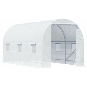 Outsunny - Greenhouse Solid Frame Walk-in Garden Grow Large Insect Poly Tunnel 4.5m