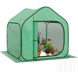 Outsunny - Mini Pop Up Greenhouse w/ Reinforced pe Cover, Zipper Door, Green