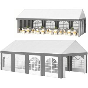 Outsunny - Party Tent, Marquee Gazebo with Sides, Windows and Double Doors 8 x 4m