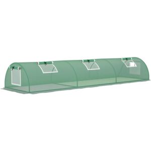Outsunny - pe Mini Greenhouse, 3 m Portable Tunnel Green House w/ 5 Mesh Windows
