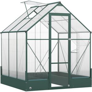 Outsunny - Walk-in Greenhouse Garden Polycarbonate Aluminium w/ Smart Window 6x6ft