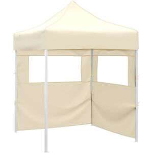 Vidaxl - Professional Folding Party Tent with 2 Sidewalls 2x2 m Steel Cream