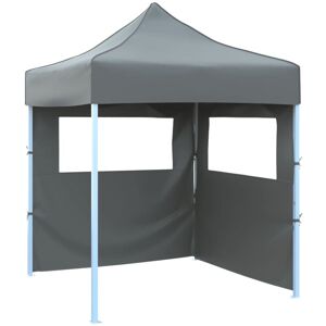 Vidaxl - Professional Folding Party Tent with 2 Sidewalls 2x2 m Steel Anthracite