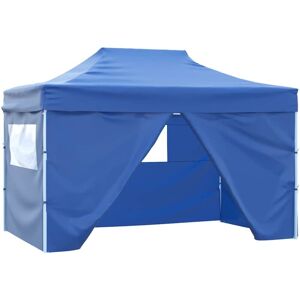Vidaxl - Professional Folding Party Tent with 4 Sidewalls 3x4 m Steel Blue
