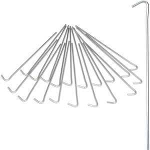 Relaxdays - Set of 60 Steel Tent Pegs, Camping Tent Stakes, Ground Tent Anchoring, Barbs, Ground Anchor 22 cm, Silver