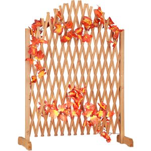 Wooden Trellis, Extendable, Freestanding, Garden Lattice, Balcony Climbing Aid, HxWxD: 100 x 165 x 30 cm, Brown - Relaxdays
