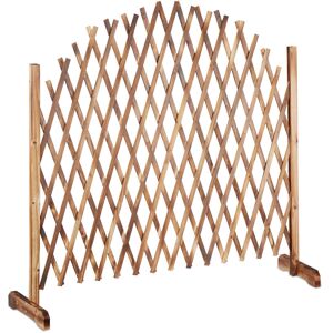 Wooden Trellis, Extendable, Freestanding, Garden Lattice, Balcony Climbing Aid, Natural - Relaxdays