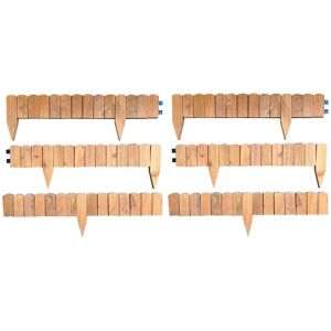 Selections - Set of 6 Wooden Lawn Edging Log Roll Style Panels (420cm x 10cm)