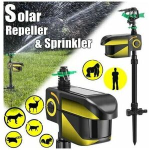 Shining House - AlwaysH Solar Powered Charged Animal Repellent Infrared Deterrent Automatic Induction Watering Motion Detection Activated Repeller