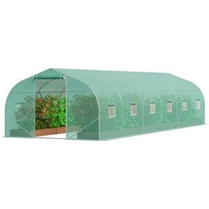 Vevor - Walk-in Tunnel Greenhouse, 29.5x9.8x6.6 ft Hoop House Greenhouse Tunnel, Peaked Roof Plant Hot House with Galvanized Steel Frame, Green pe