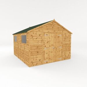 Waltons - 12 x 10 Feet Premium Shiplap Apex Workshop - Timber - L367.8 x W322.7 x H252.4 cm - Brown