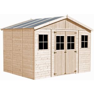 TIMBELA Wooden Garden Shed- Apex Shiplap Wooden Shed 14x11 ft/12m2 - Sheds and Outdoor Storage - 17 mm planks - Bike shed, Garden outdoor workshop space