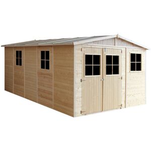 TIMBELA Wooden Garden Shed- Apex Shiplap Wooden Shed 17x11 ft/15m2 - Sheds and Outdoor Storage -Outdoor garden shed with impregnated floor, 17 mm planks