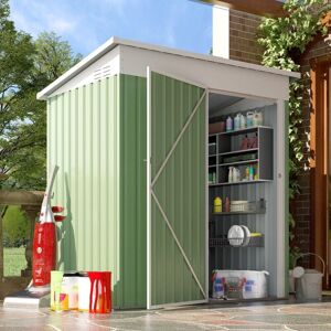 Yodolla - 3x5FT Garden Metal Storage Shed with Lockable Door Utility Room Tool Shed For Garden,Green