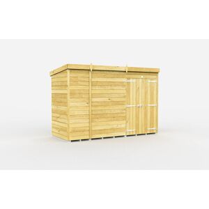 10 x 4 Feet Pent Shed - Double Door Without Windows - Wood - L118 x W302 x H201 cm 10 x 4 Feet Pent Shed - Double Door Without Windows - Wood - L118 x W302 x H201 cm
