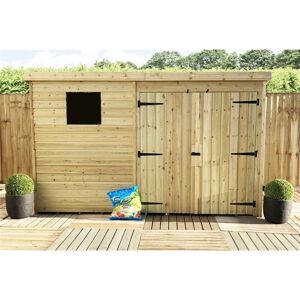 Marlborough - 10 x 7 Garden Shed Pressure Treated t&g pent Wooden Garden Shed - 1 Window + Double Doors (10' x 7' / 10ft x 7ft) (10x7) Marlborough - 10 x 7 Garden Shed Pressure Treated t&g pent Wooden Garden Shed - 1 Window + Double Doors (10' x 7' / 10ft x 7ft) (10x7)