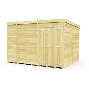 10 x 8 Feet Pent Shed - Double Door Without Windows - Wood - L231 x W302 x H201 cm 10 x 8 Feet Pent Shed - Double Door Without Windows - Wood - L231 x W302 x H201 cm
